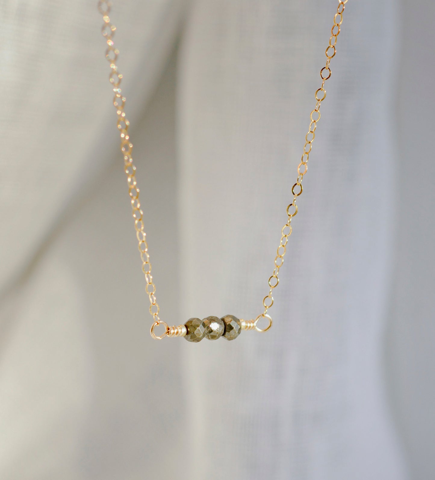 Small Pyrite Bar Necklace