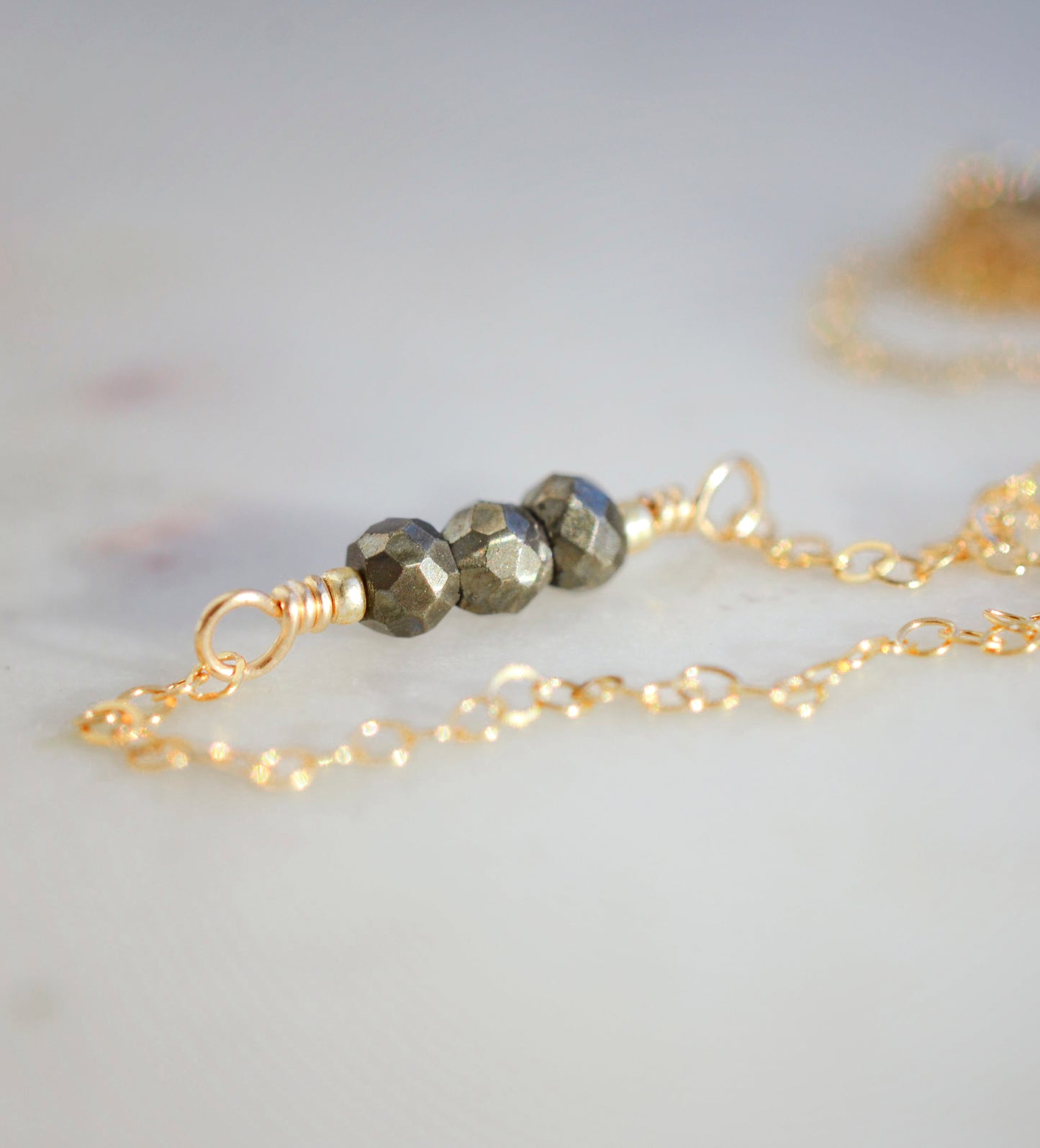 Small Pyrite Bar Necklace
