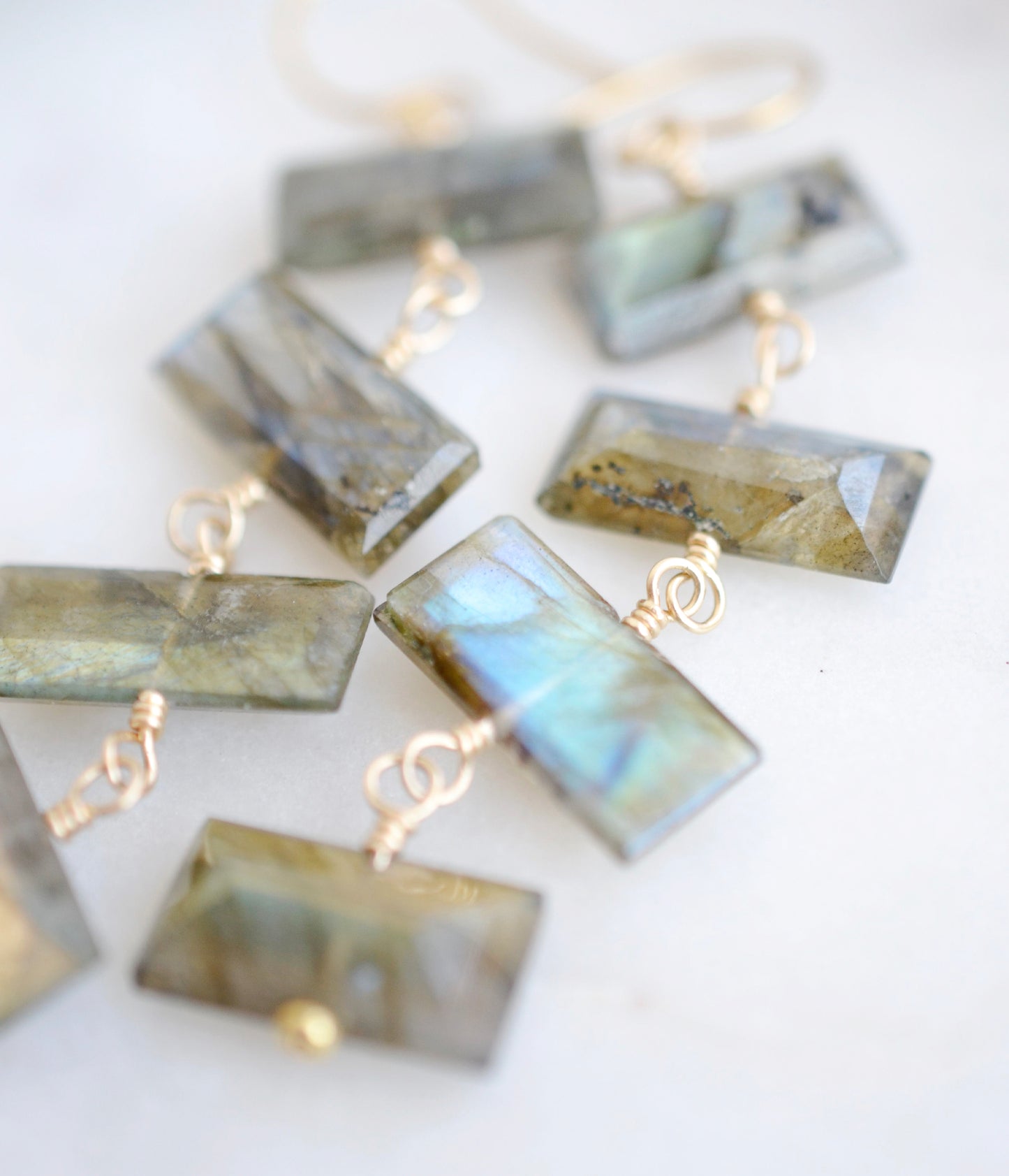 Astra Earrings - Long Labradorite Dangles