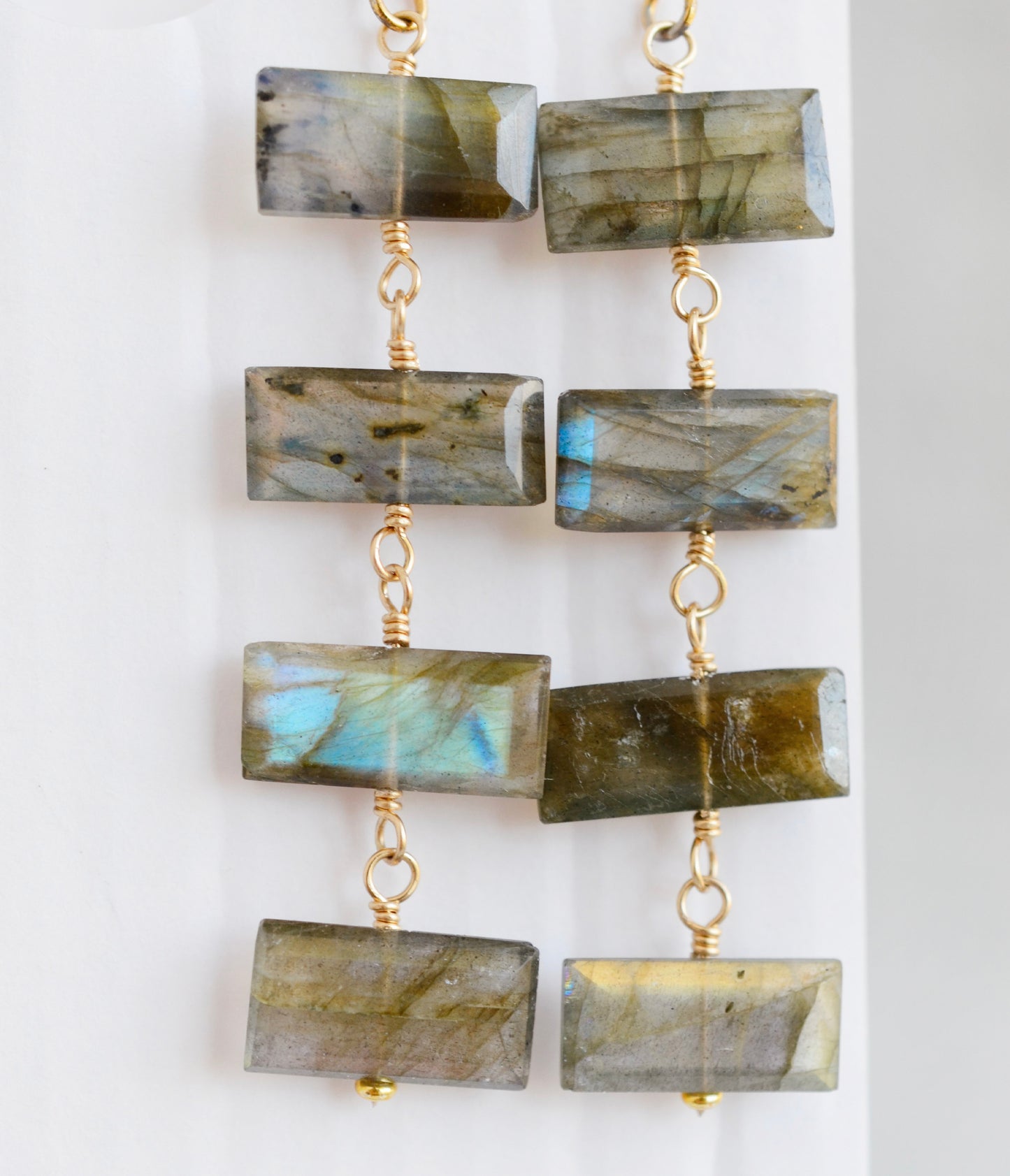 Astra Earrings - Long Labradorite Dangles