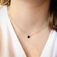 Genuine tiny snowflake obsidian necklace. Modeled image.