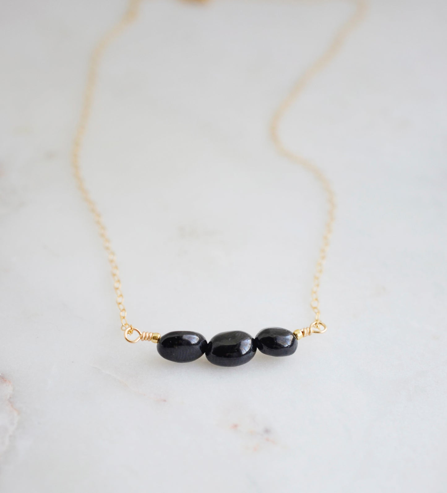 Triple Black Tourmaline Necklace