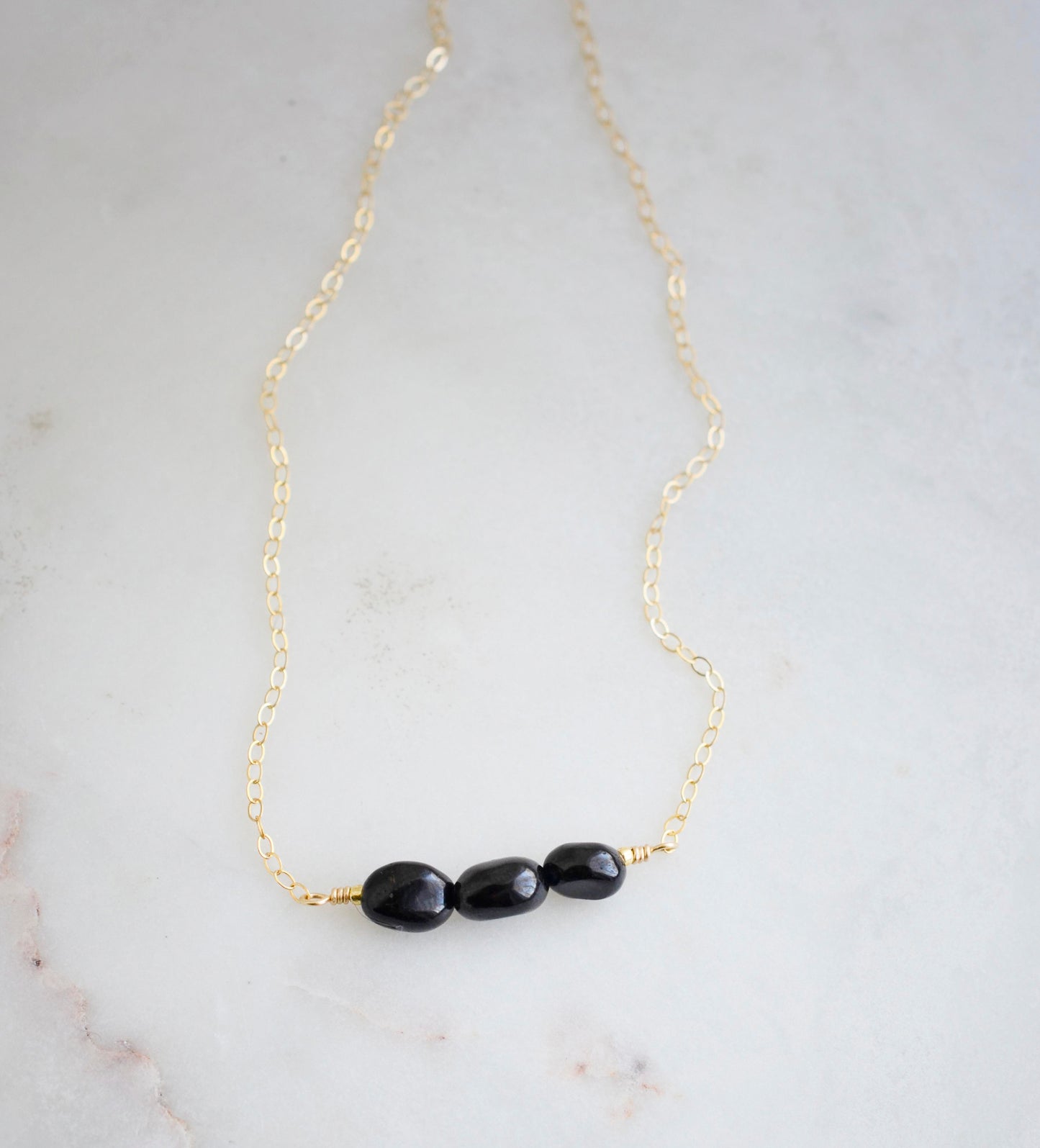 Triple Black Tourmaline Necklace