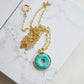 Turquoise Circle Donut Necklace