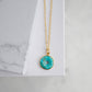 Turquoise Circle Donut Necklace