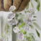 large amethyst necklace, raw pale purple amethyst crystals, gold, sterling silver, raw