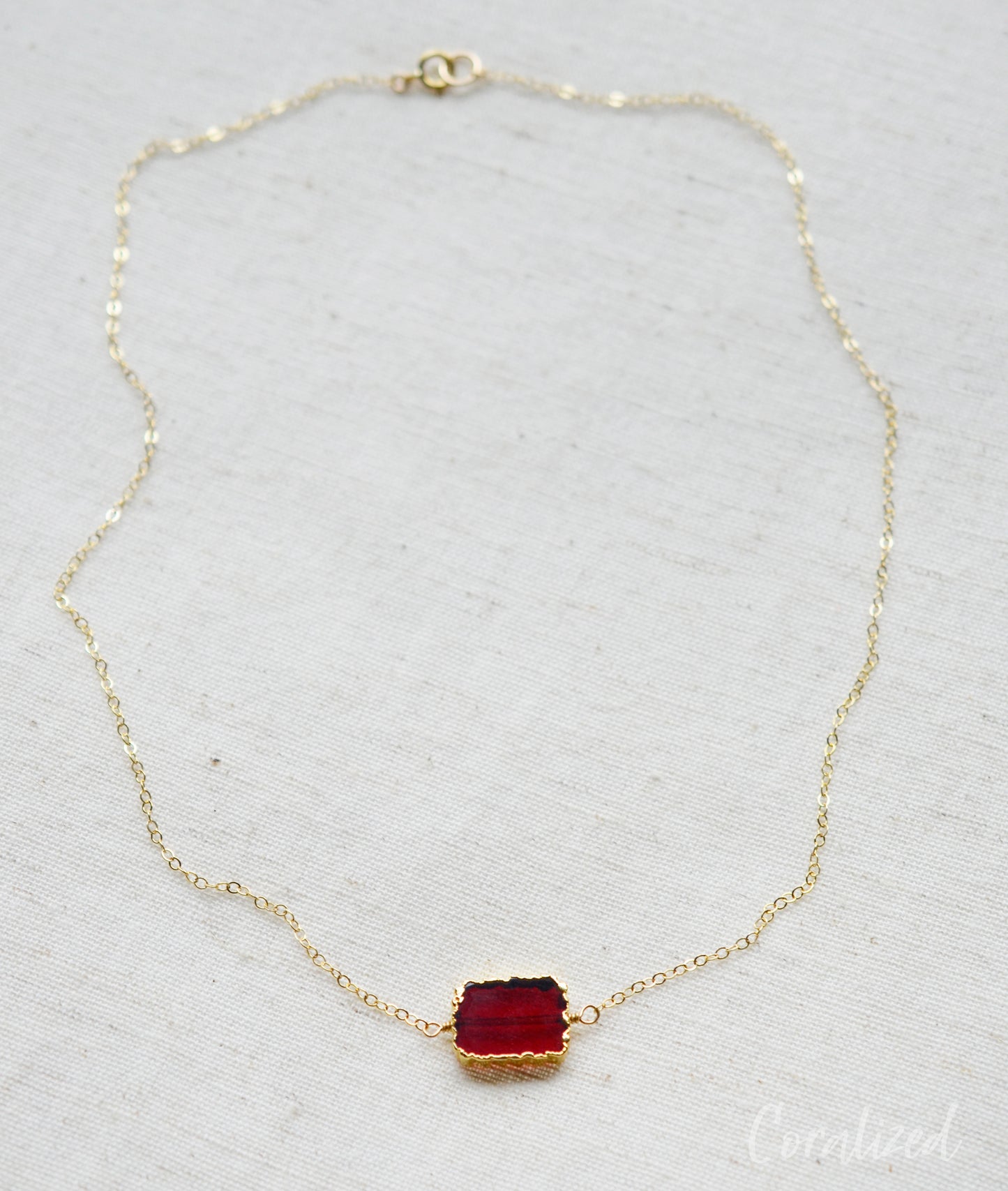 Garnet Slice Necklace