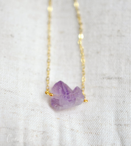 Purple Amethyst Crystal Necklace