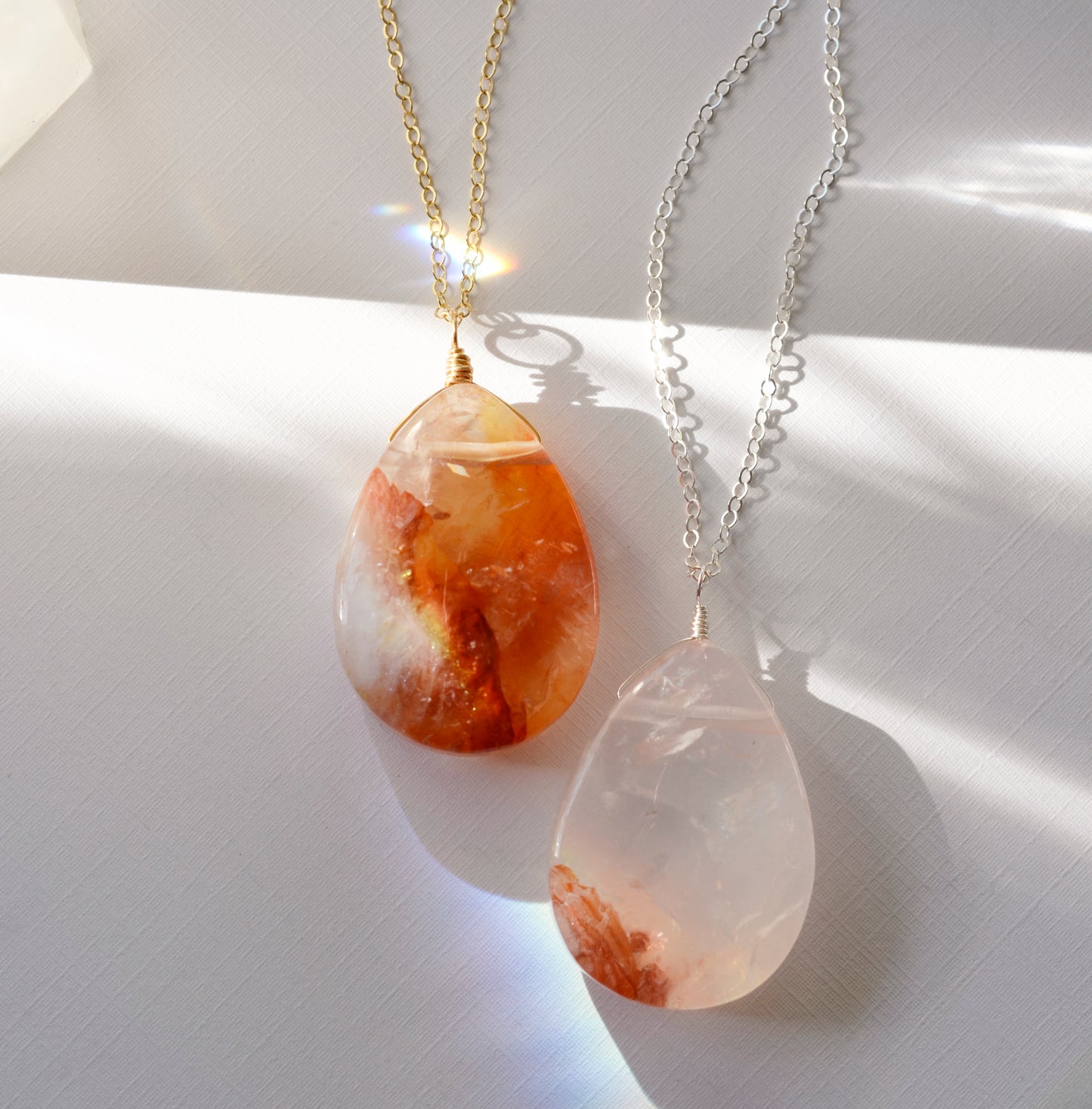 Lepidocrosite Quartz Necklace Teardrop Pendant