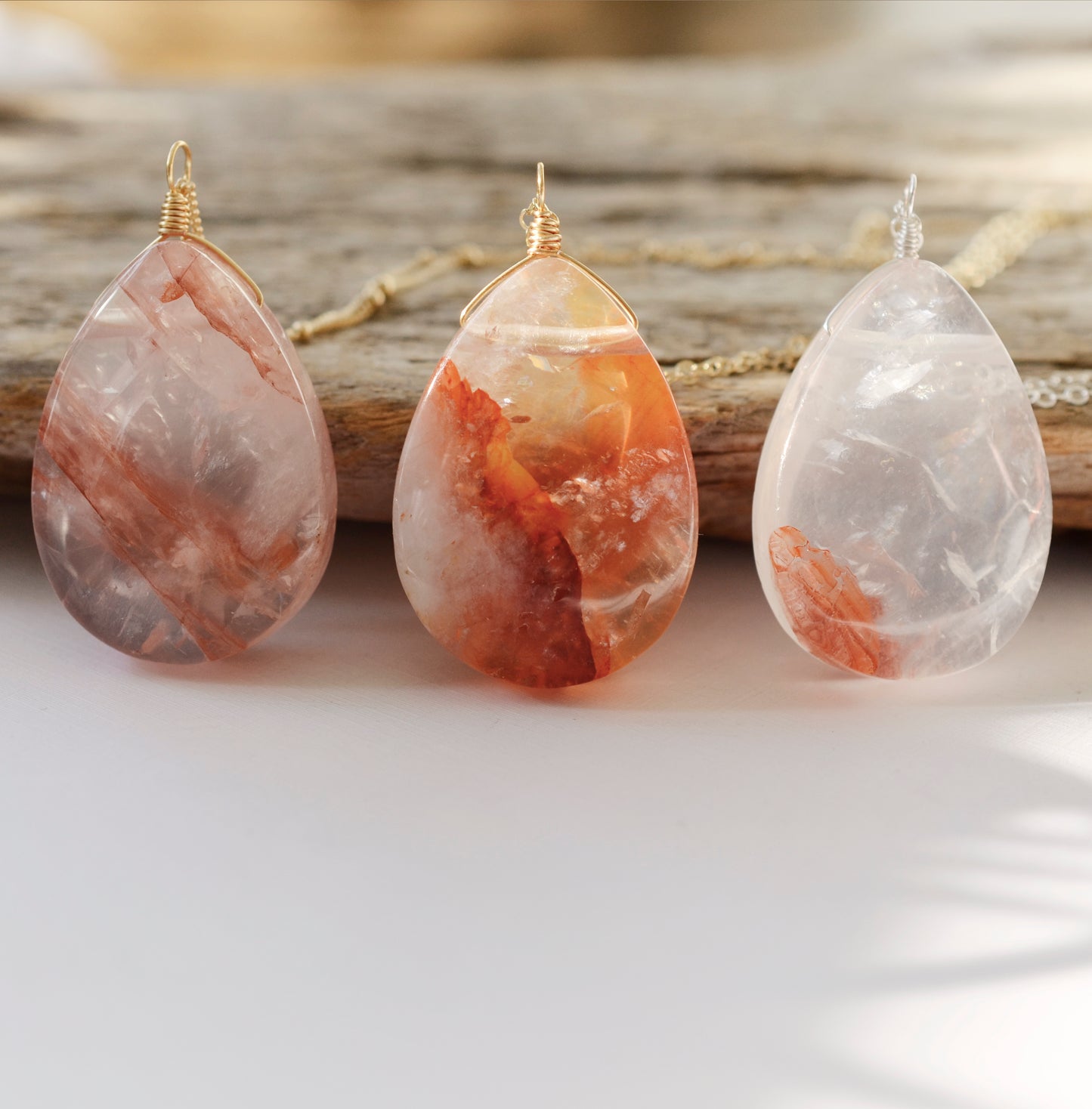 Lepidocrosite Quartz Necklace Teardrop Pendant