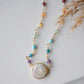 Stone Chakra Necklace with Freshwater Pearl
