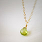 Peridot Teardrop Necklace, Sterling Silver or Gold Filled