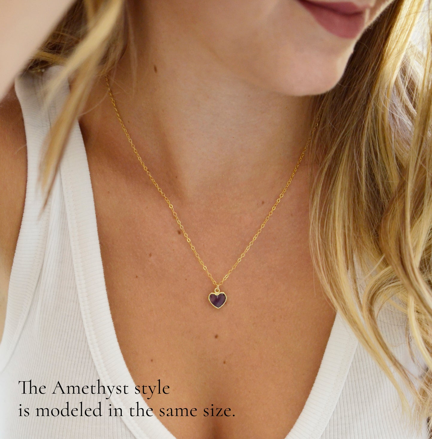 Rose Quartz Heart Necklace, 14k Gold Filled or Sterling Silver