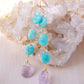 Amazonite and Amethyst Dangle Earrings in Sterling Silver or 14k Gold Filled