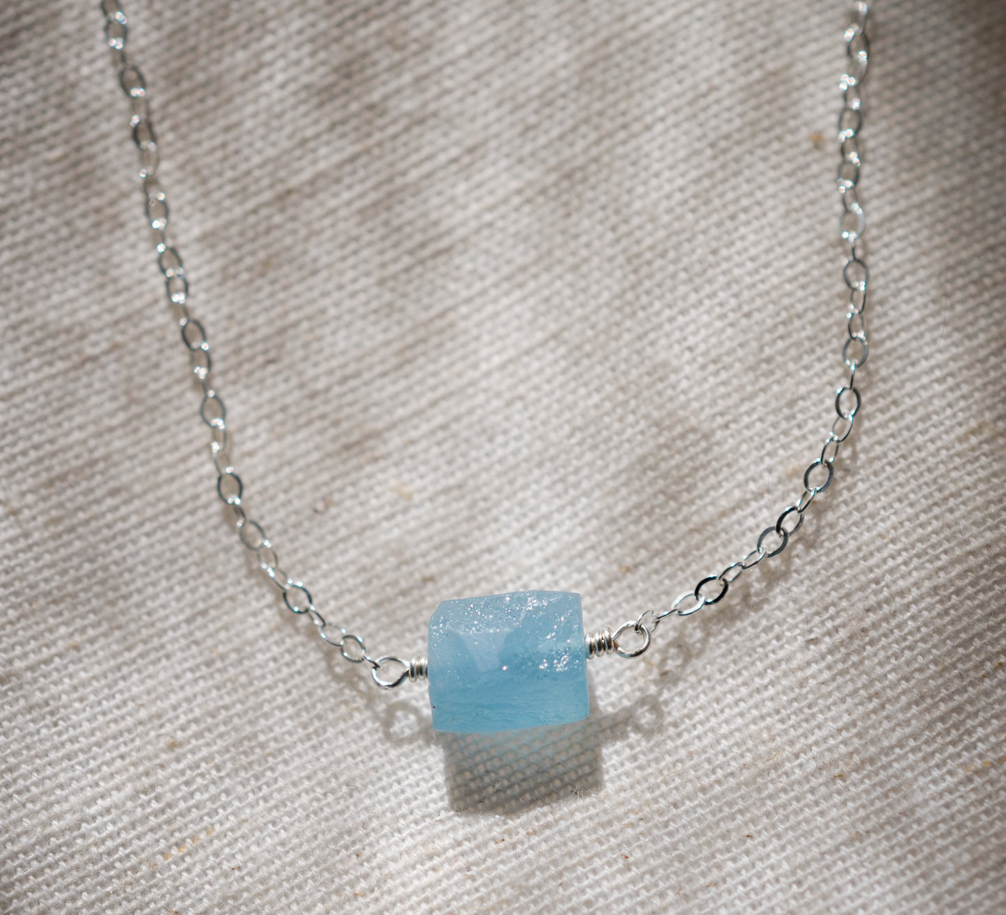 Raw Aquamarine Crystal Bracelet