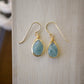 Natural Blue Aquamarine Earrings, 14k Gold Filled, Sterling Silver