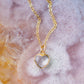 Clear Crystal Quartz Heart Necklace, 14k Gold Filled