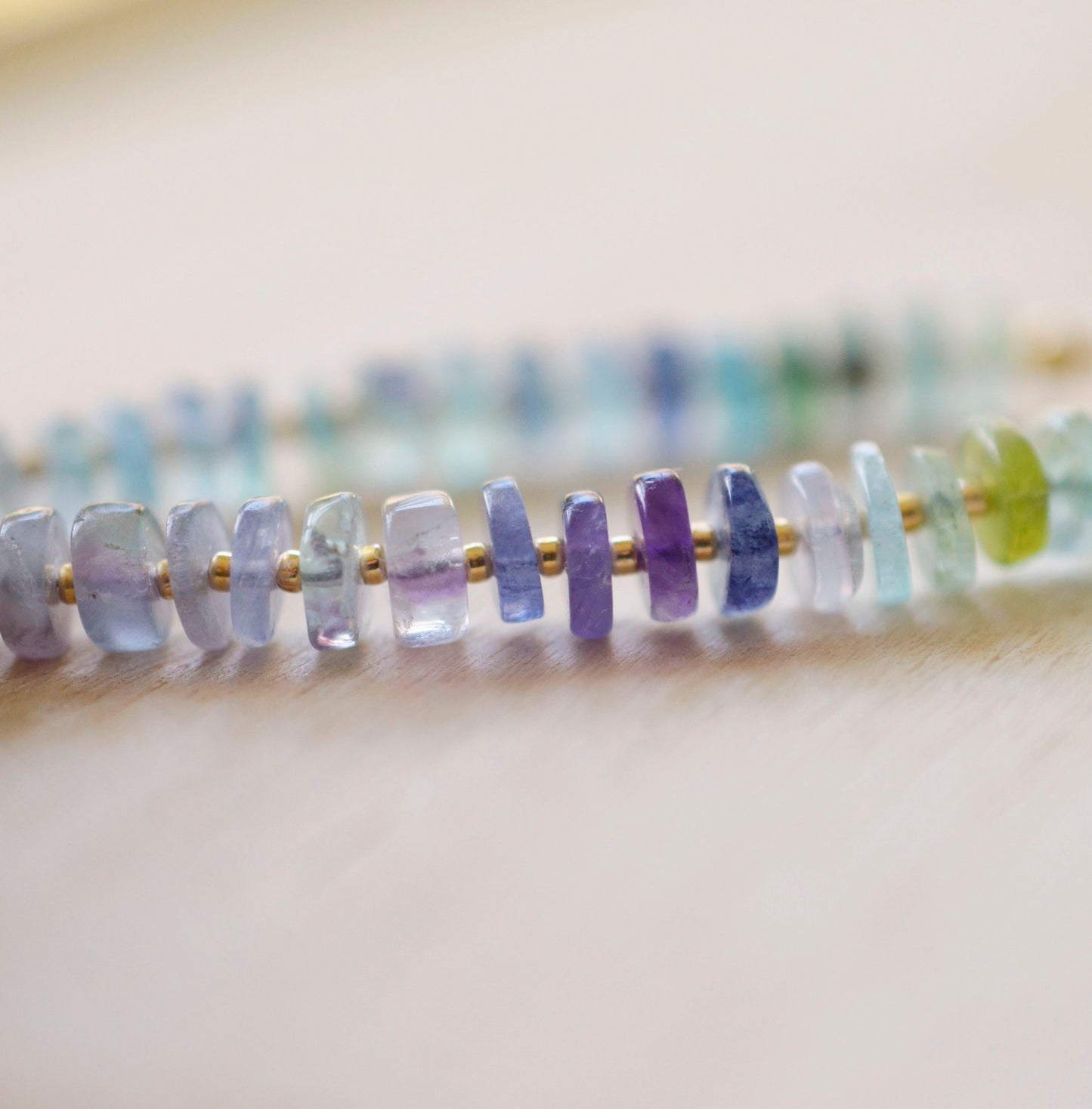 Natural Multi Color Fluorite Gemstone Bracelet