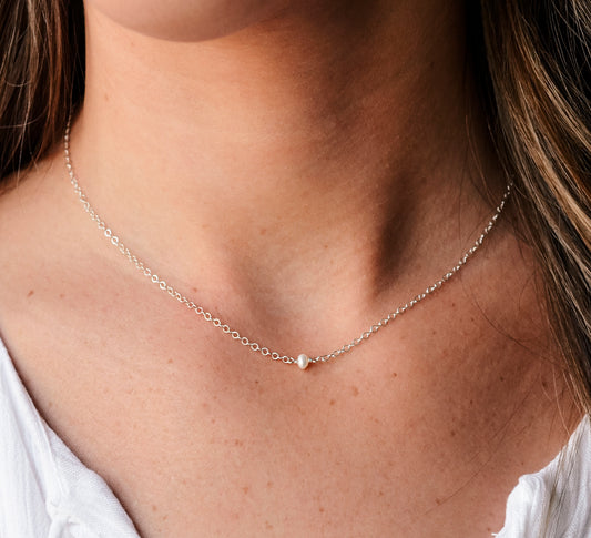 Mini White Freshwater Pearl Necklace