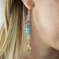 Multi Color Gemstone Long Bar Earrings, tanzanite, amethyst, topaz, turquoise, apatite, aventurine, peridot