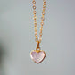 Rose Quartz Heart Necklace, 14k Gold Filled or Sterling Silver