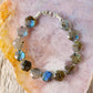 Labradorite Hexagonal Beaded Bracelet, Blue and Green Flash, Gold Filled, Sterling Silver