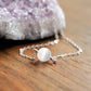 Natural Minimalist Selenite Round Necklace on Sterling Silver or Gold Filled Chain
